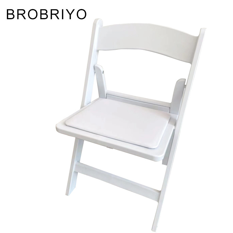 wholesale Outdoor Wedding Banquet Hotel Restaurant Garden Furniture White Resin Plastic Folding Chairs for Event Party