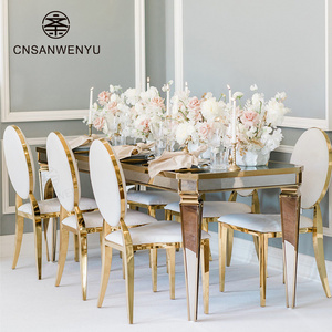 hot selling gold stackable design pu leather velvet round back stainless steel hotel chair banquet event wedding throne chair