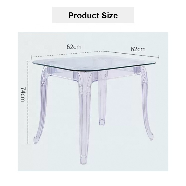 High Quality Custom Modern design clear acrylic square wedding banquet dining table for sale