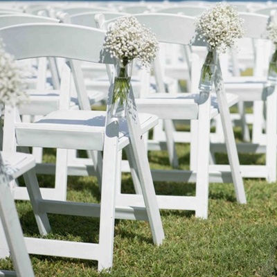 Outdoor Garden Wedding Banquet Hotel Restaurant Party White Plastic Folding Dining Chairs for Event