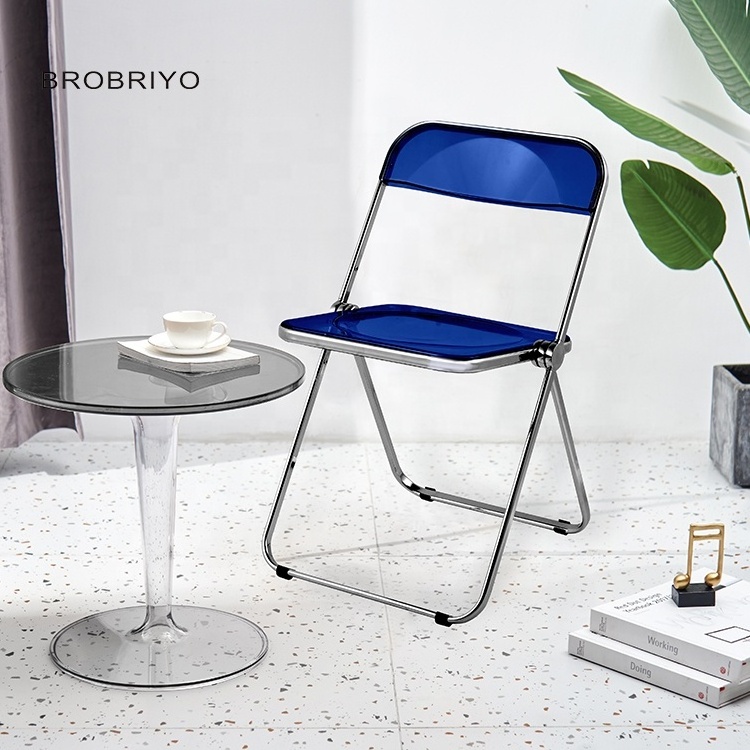 Wholesale Cheap Acrylic Plastic Transparent Clear Chair Desk Table Restaurant Folding Chair