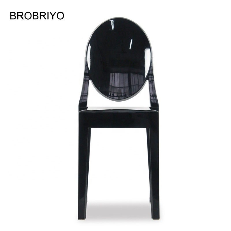 Modern Popular Hotel Furniture Events wedding church Dining chair PC Clear Stackable Acrylic Louis Black Ghost Chair