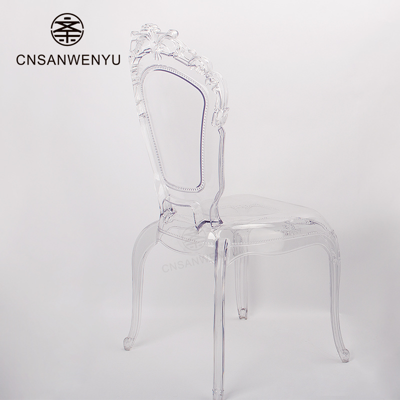 wholesale Plastic Transparent Wedding Chair For Banquet Outdoor Indoor PC throne Chair Crystal Princess Chair for event