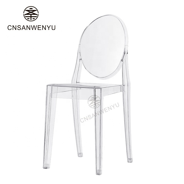 Wholesale hotel Transparent Polycarbonate Crystal Resin Plastic Event Acrylic Wedding Chiavari Chair