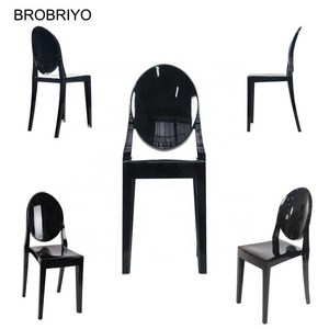 Modern Fashion black hotel wedding church Stacking Chair Outdoor plastic chairs Crystal Dining Acrylic ghost Chair for event