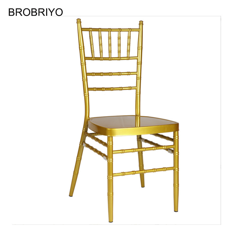 Wholesale Cheap Price Aluminium gold Golden Chiavari Banquet Chairs Stackable Wedding Party Rental Chair For event