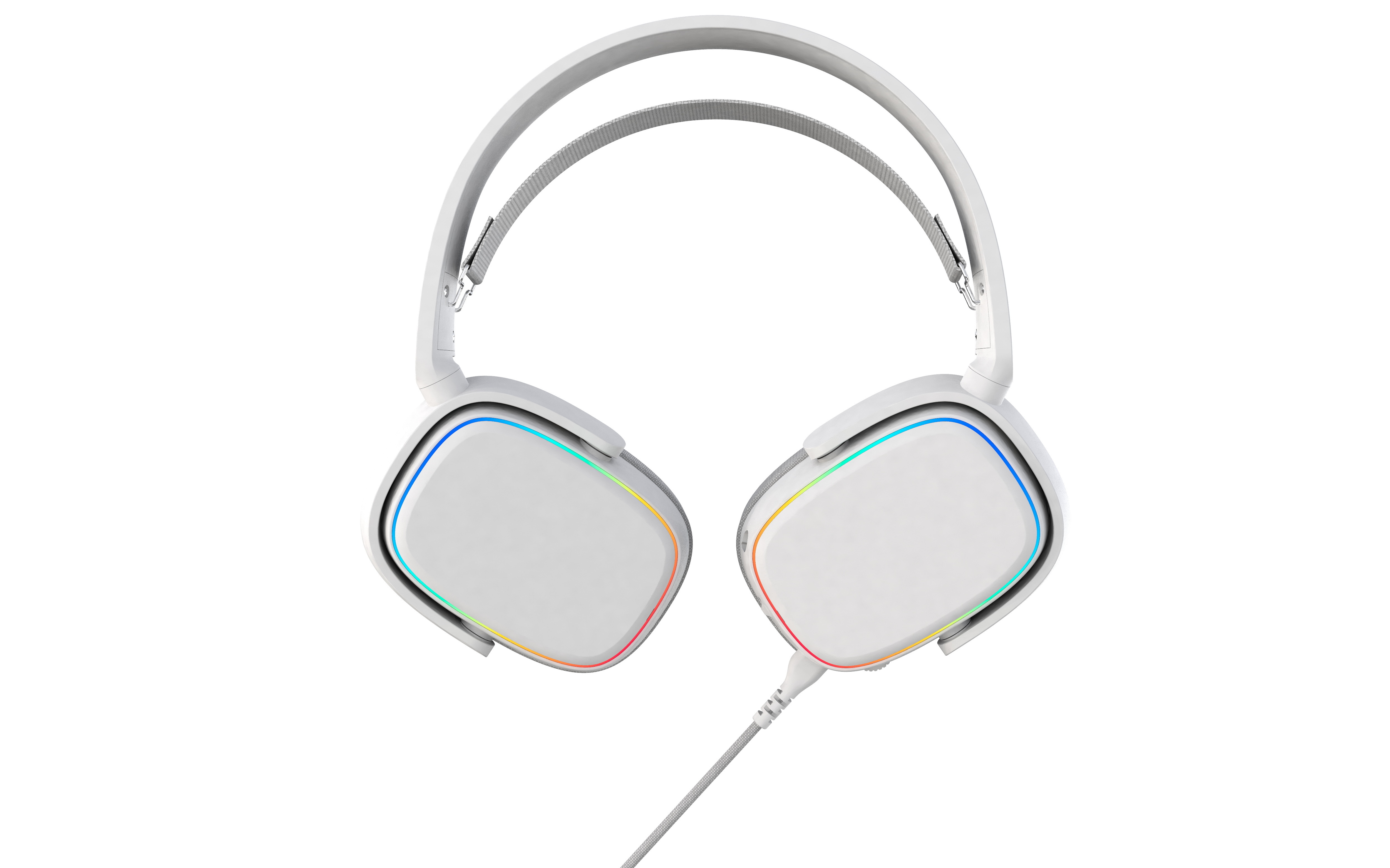 DIY White Colorful Wired Gaming Headset 7.1 Surround Detachable Microphone Headband Headset 3.5 Stereo Digital Display Headphone