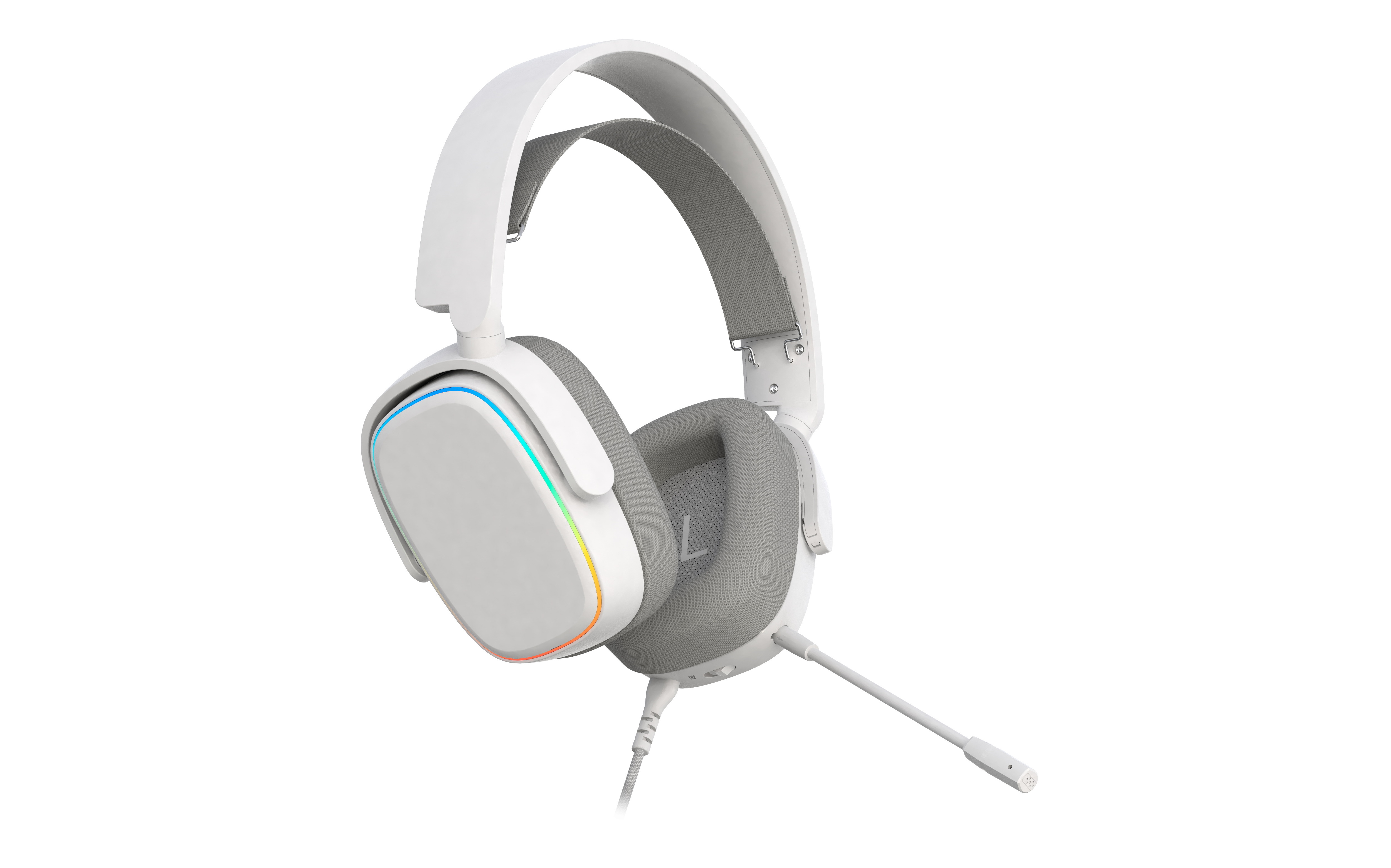 DIY White Colorful Wired Gaming Headset 7.1 Surround Detachable Microphone Headband Headset 3.5 Stereo Digital Display Headphone