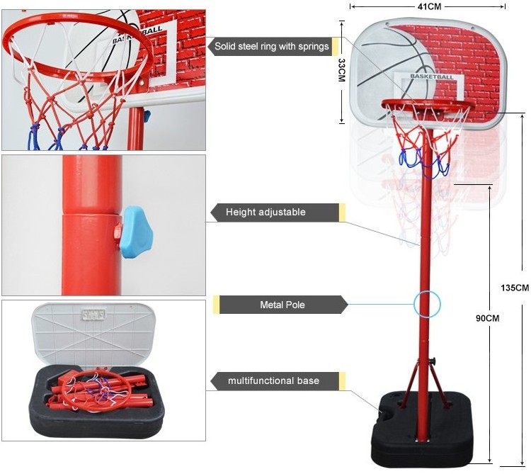 SBA305 Hot Selling Cheap Mini Adjustable Portable Basketball Hoop Stand forJunior and Kids