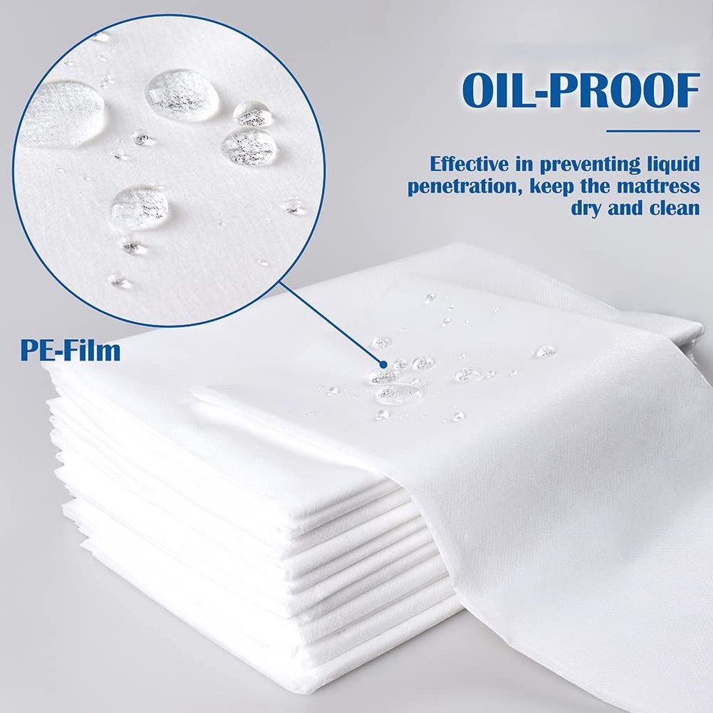 Oil proof disposable nonwoven waterproof bed sheets for massage spa bed sheet