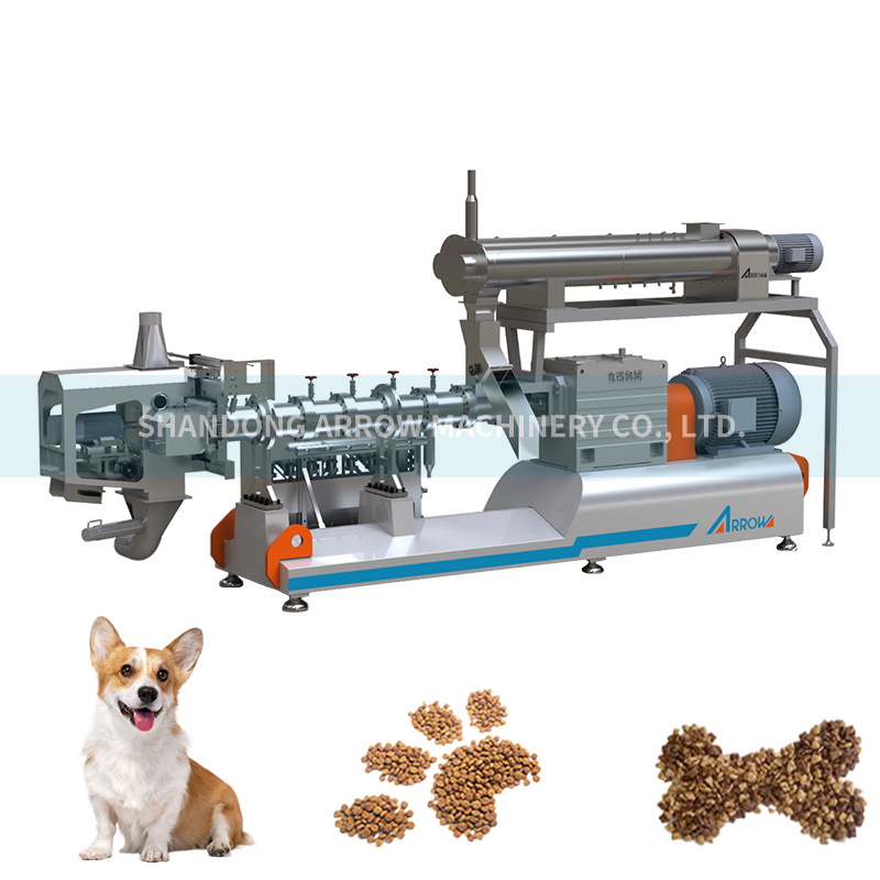 dry dog feed extruder pet food pellets machine production line