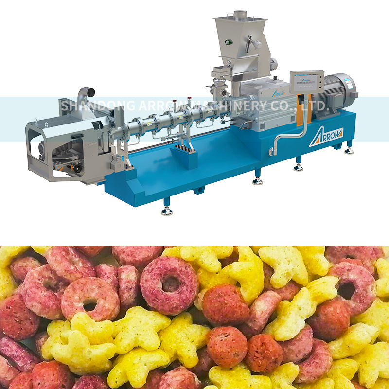 Shandong Arrow equipment professional manufacturer High fiber grain chips  process line extruded breakfast cereals  machine