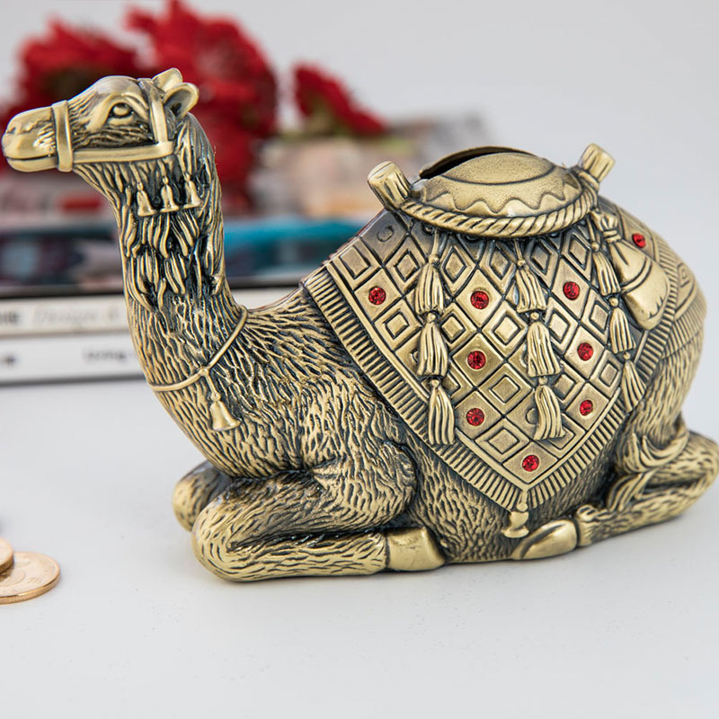 New Manufacturer'S Direct Selling Metal Handicraft Camel Piggy Bank Money Saving Box