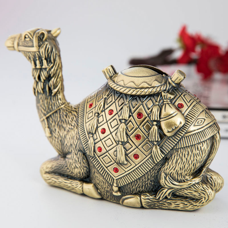 New Manufacturer'S Direct Selling Metal Handicraft Camel Piggy Bank Money Saving Box