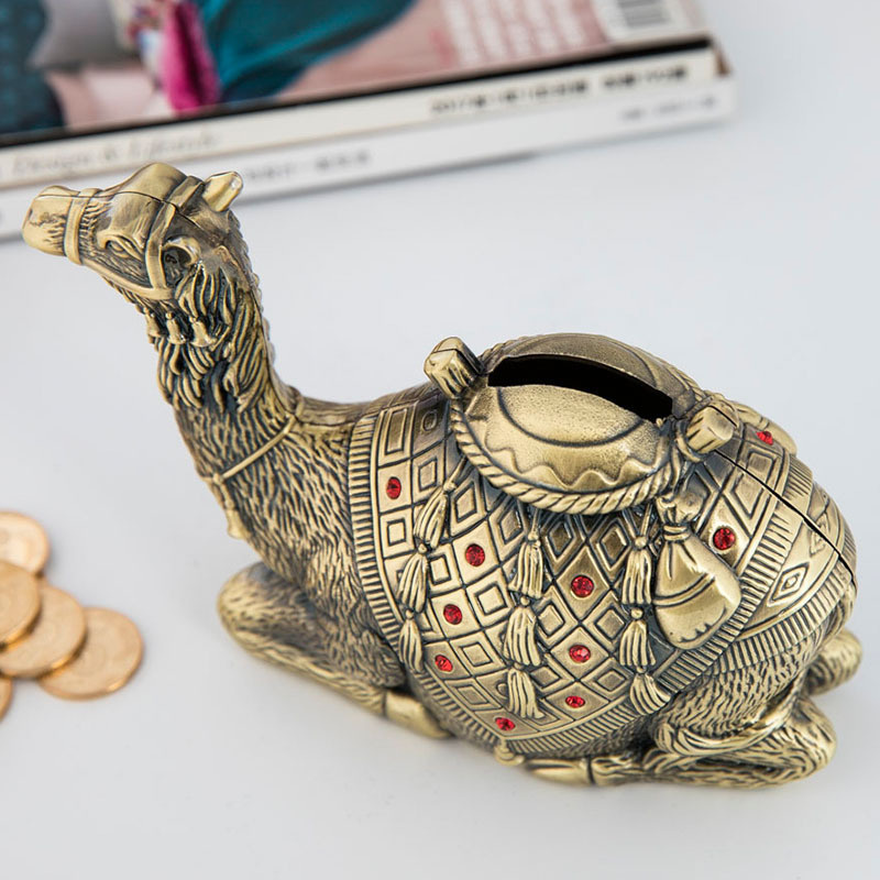 New Manufacturer'S Direct Selling Metal Handicraft Camel Piggy Bank Money Saving Box