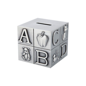 Metal European square Rubik's Cube change jar Children's cartoon coin piggy bank money saving box safe box for money