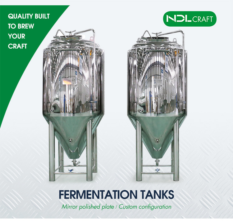 Mirror Plate 1000l Conical Fermenter 1000l Beer Fermentation Tank 304 Stainless Steel