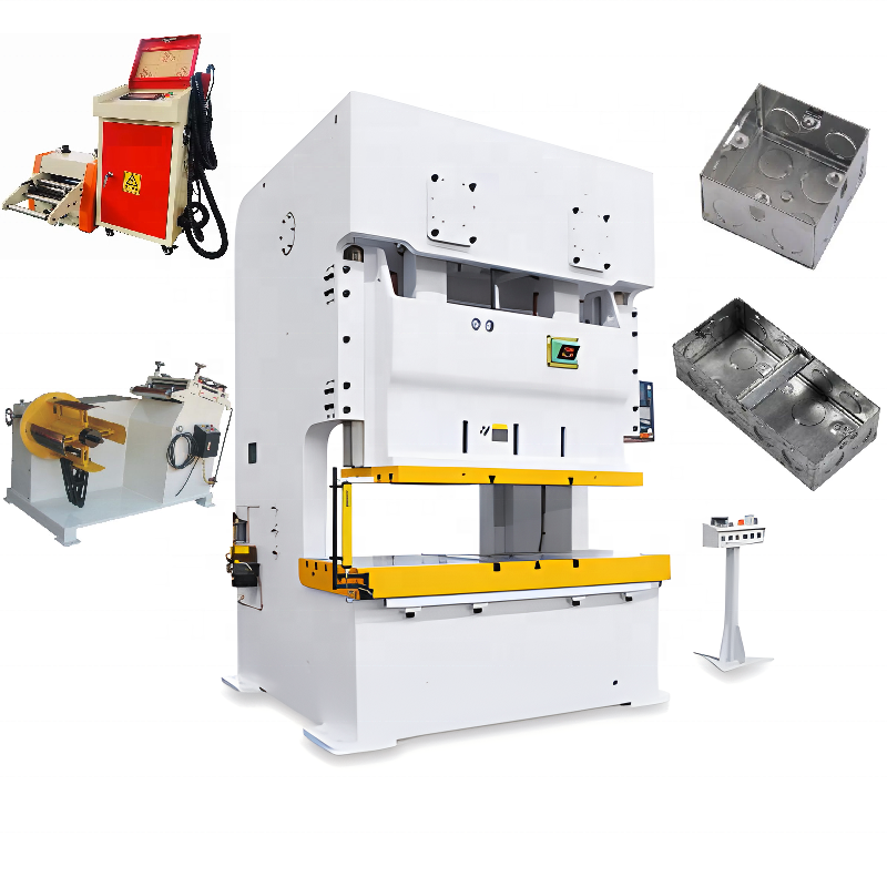 Electrical metal box 3*3 switch junction box making PNEUMATIC PUNCHING POWER PRESS  metal stamping machine