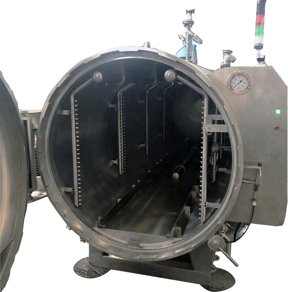 horizontal steam water spray retort sterilizer / autoclave sale for cup