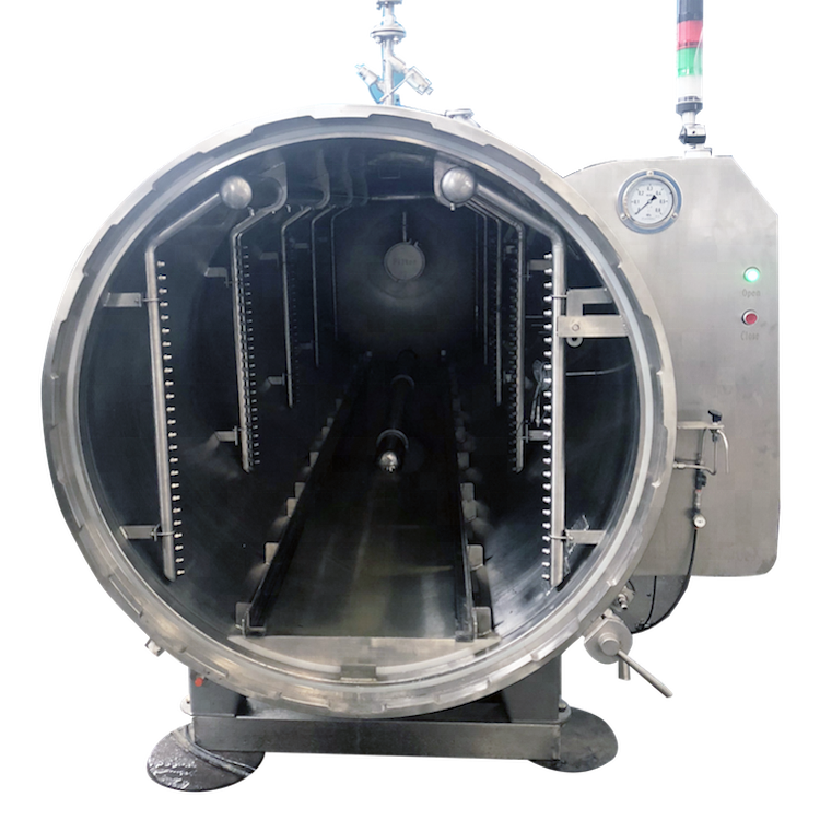 horizontal steam water spray retort sterilizer / autoclave sale for cup