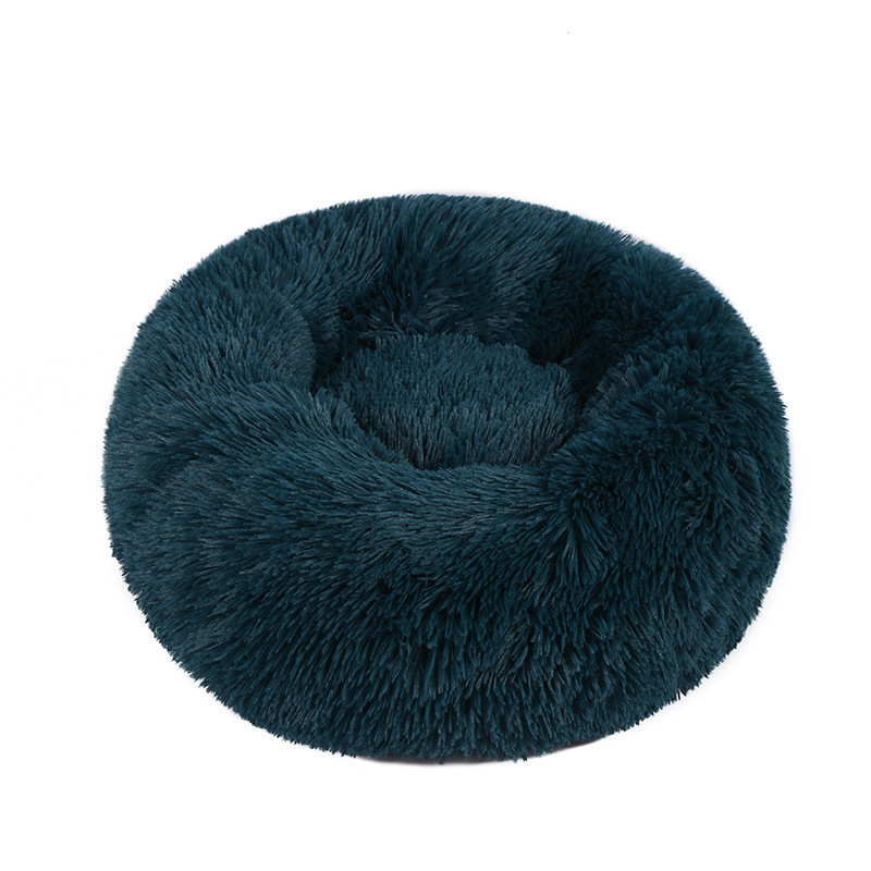 Dog Bed Long Plush Donut Basket Calming Cat Beds Hondenmand Pet Kennel House Soft Fluffy Cushion Sleeping Bag Mat for Large Dogs