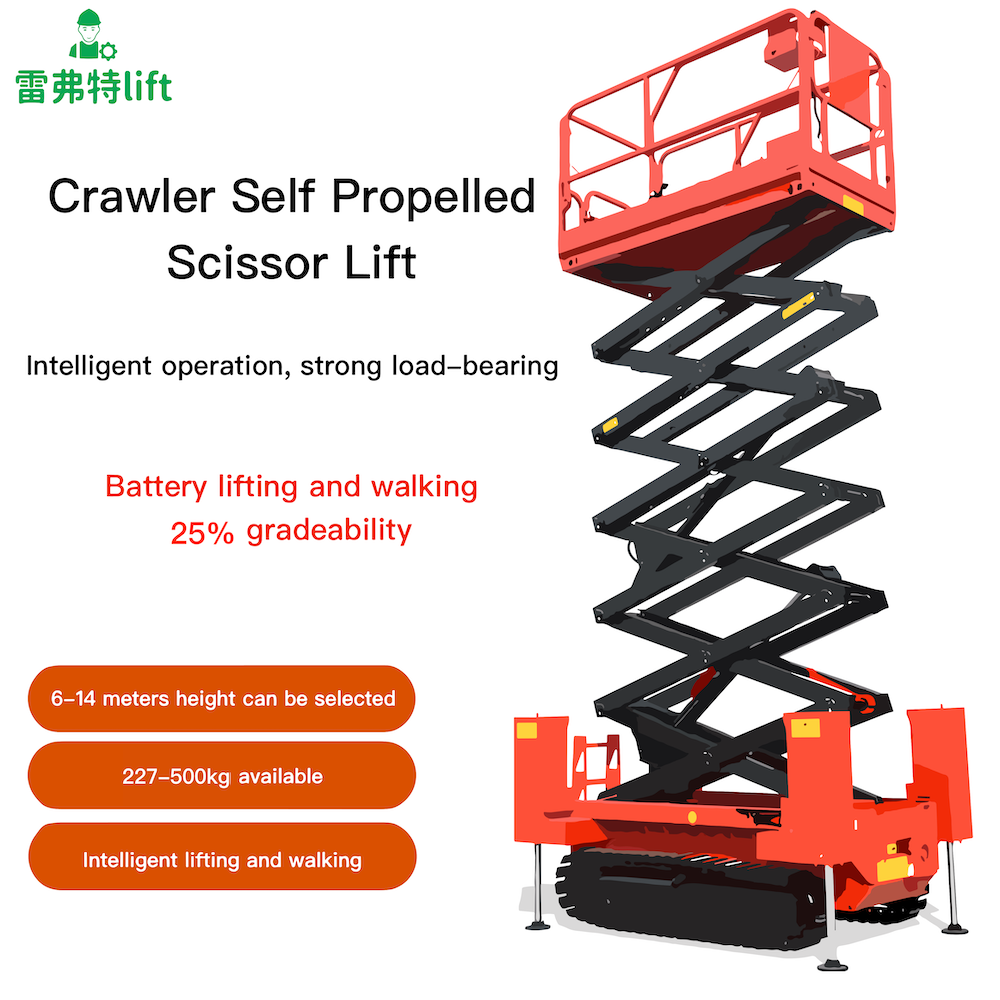 New all-terrain electric self-propelled scissor crawler lift