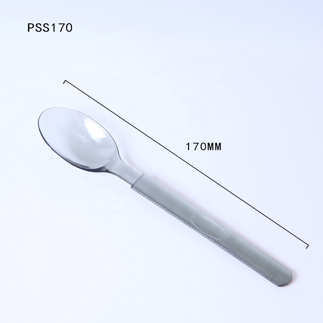 Disposable plastic ice cream scoop thickened transparent knife and fork spoon frosted handle fork