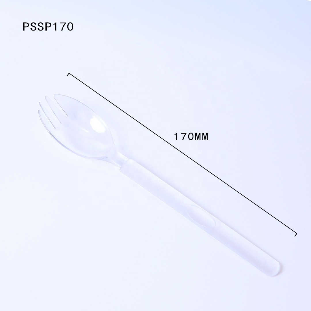 Disposable plastic ice cream scoop thickened transparent knife and fork spoon frosted handle fork