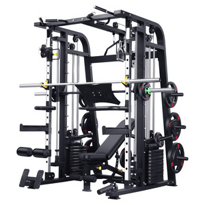 Commercial Home Gym Smith Machine Total Body Cage Workout Gym Equipment Tower Squat Rack with Pulley System Weight Lifting