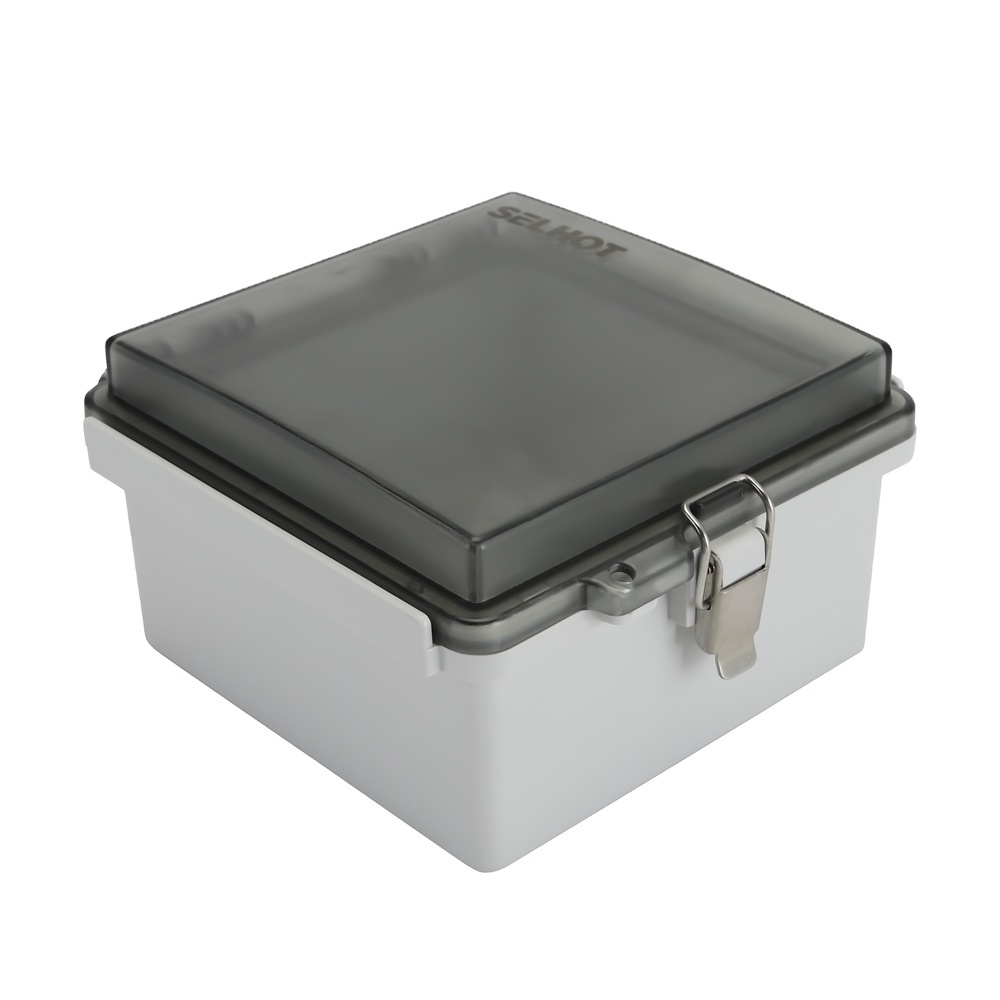 SELHOT ABS Plastic enclosure project case power ip66 sealed stainless steel clear cover Hinged Box plastic box junction box