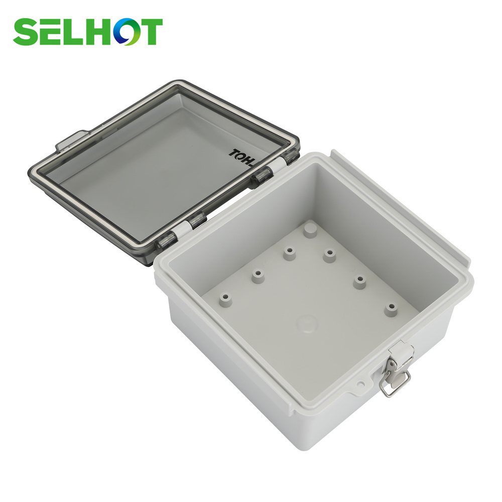 SELHOT ABS Plastic enclosure project case power ip66 sealed stainless steel clear cover Hinged Box plastic box junction box