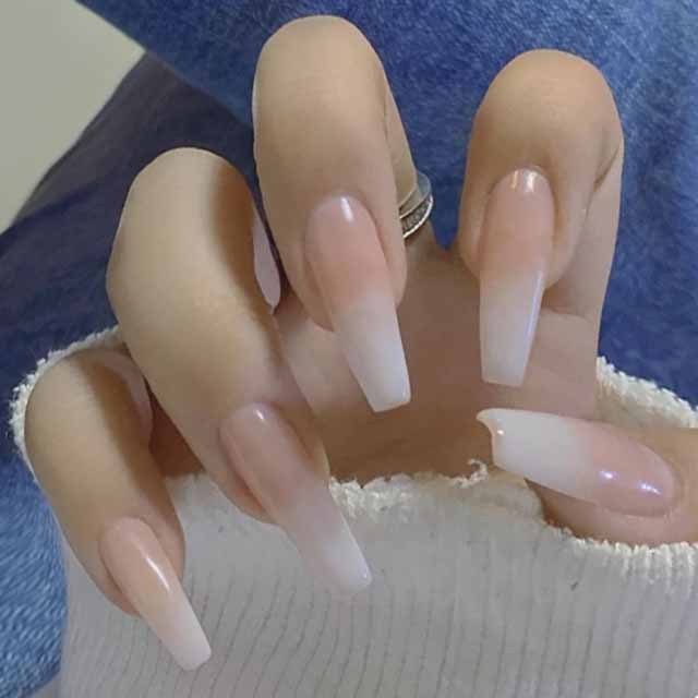 Glue And Nail File Press On Coffin False Nails Artificial Nails 30 Tips