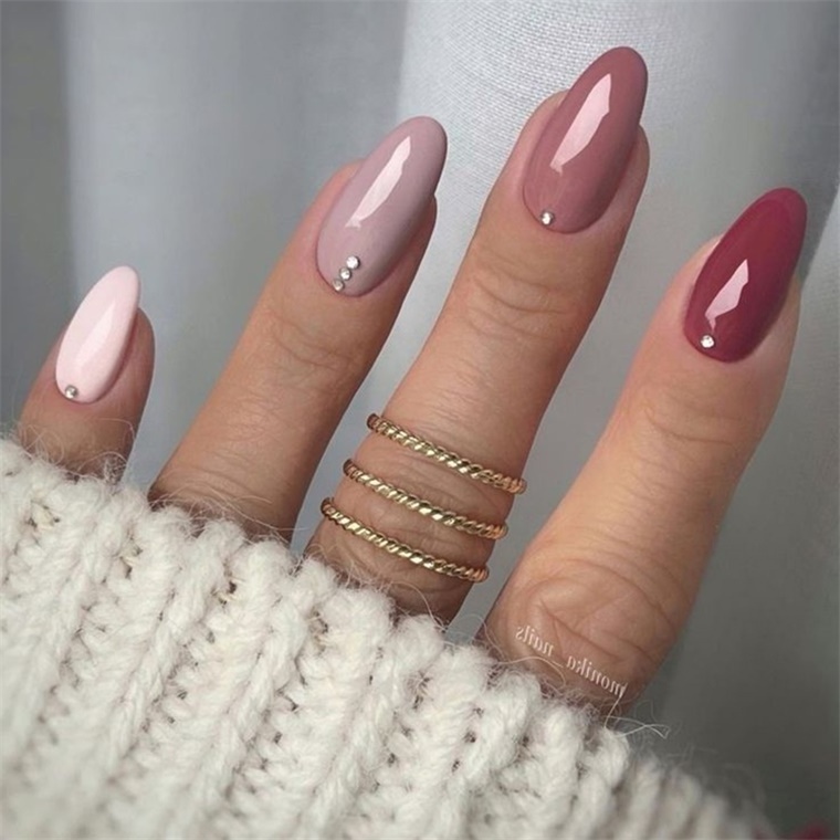 Pink Plating Color Reflective Light Kiss Stick Short Pink Acrylic Nails Artificial Nails With Glue