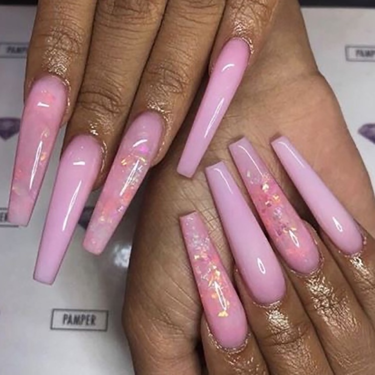 Long Ballerina Coffin Glue On False Nails Artificial Nails Press On Nails