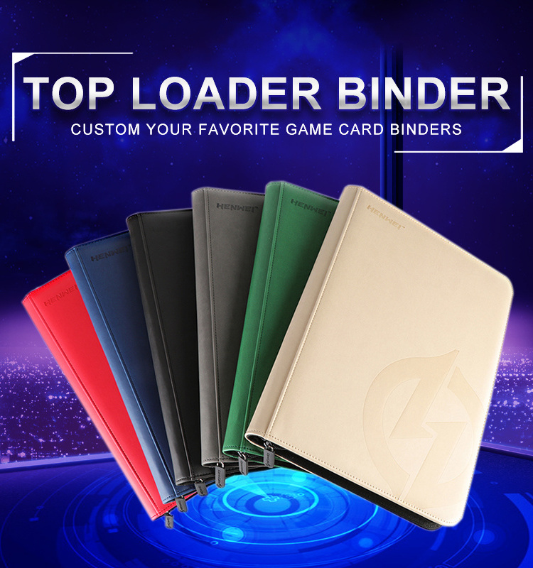 12 Pockets Top loader Binders PU Folder Game Leather Tcg MTG Yu-Gi-Oh Trading Card Album Toploader Binder