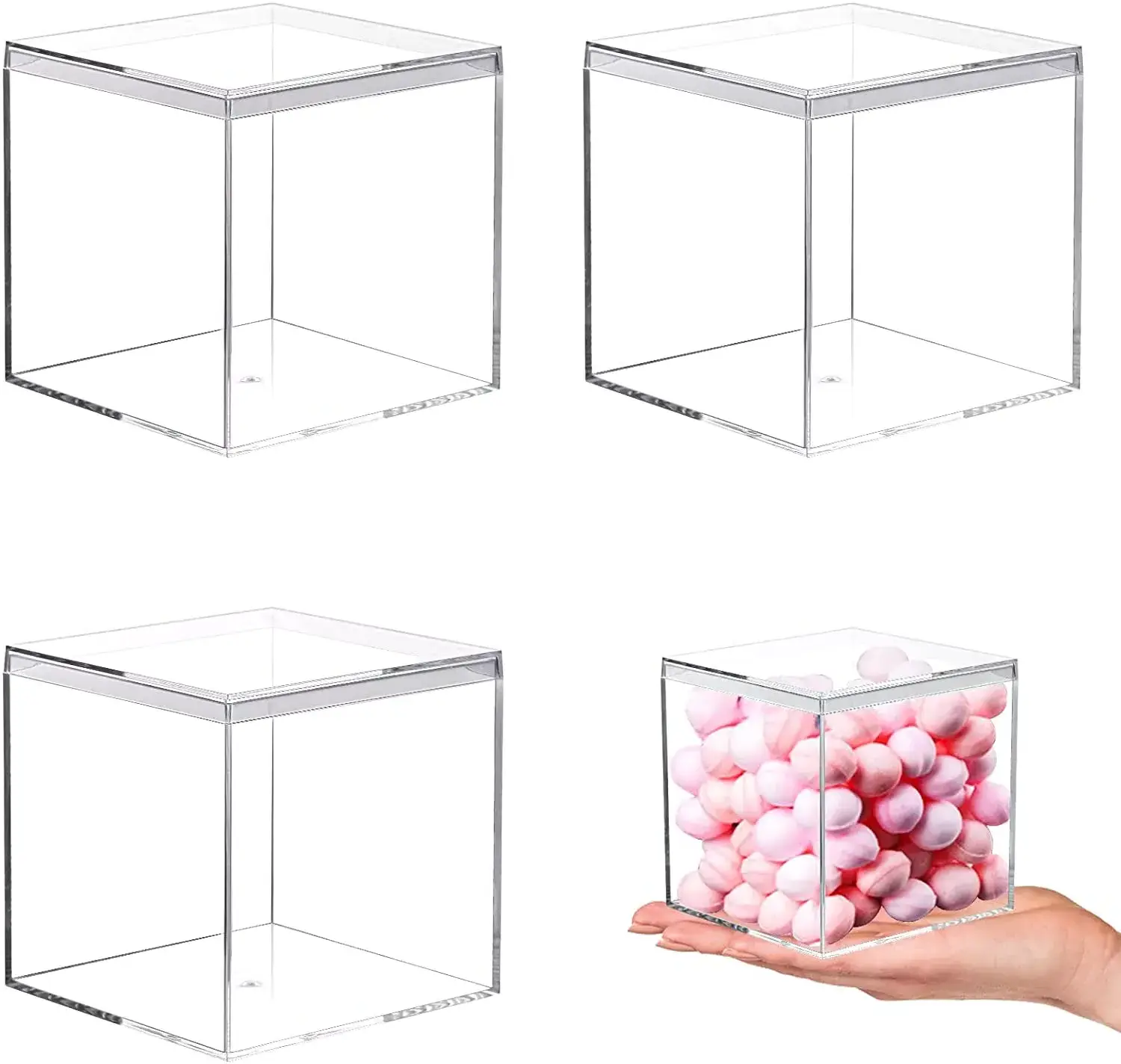 custom trading card acrylic display case Wholesale clear acrylic poke storage display box with lids clear acrylic display case