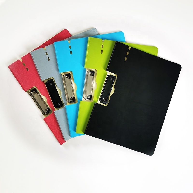 Custom Pp A4 Clipboard White Color Folding Hand Clear Clipboard Five Color Clip File