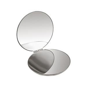 Custom New Oval Square Round Shape Travel Metal Mini Pocket Folding Makeup Mirror Mini Stainless Steel Silver Hand Mirrors