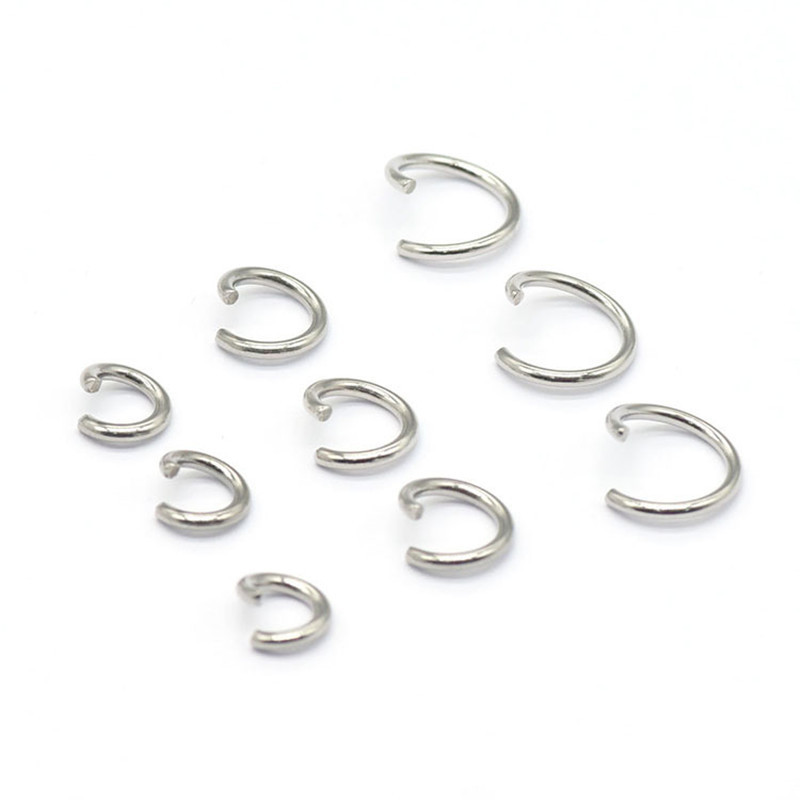 2.5mm 3mm 3.5mm 4mm 4.5mm 5mm 6mm 7mm 8mm 9mm 10mm 12mm Jewelry Findings Round Split Connector Stainless Steel Open Jump Rings