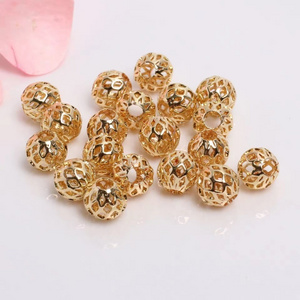 4MM-12MM Skeleton Balls 14k Gold Filled Spacer Beads Handmade Beading Jewelry Accessories Loose Beads Wholesale