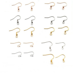 DIY Stainless Steel Earring Hook Chunky Women 18K Gold Plated Hoop Earrings Jewelry Accessories