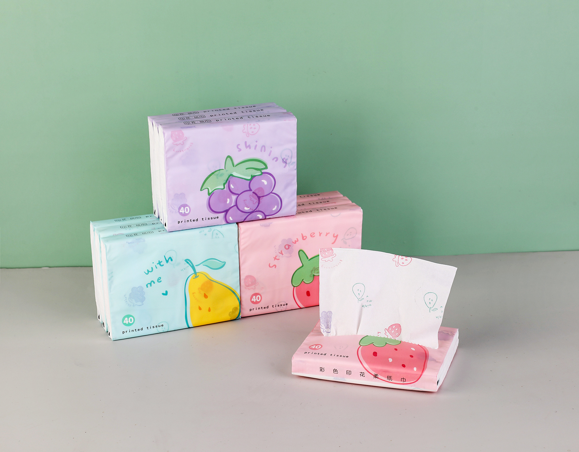 Printed facial tissue factory custom outdoor life essentials wallet tissue paper with cheap wholesale price