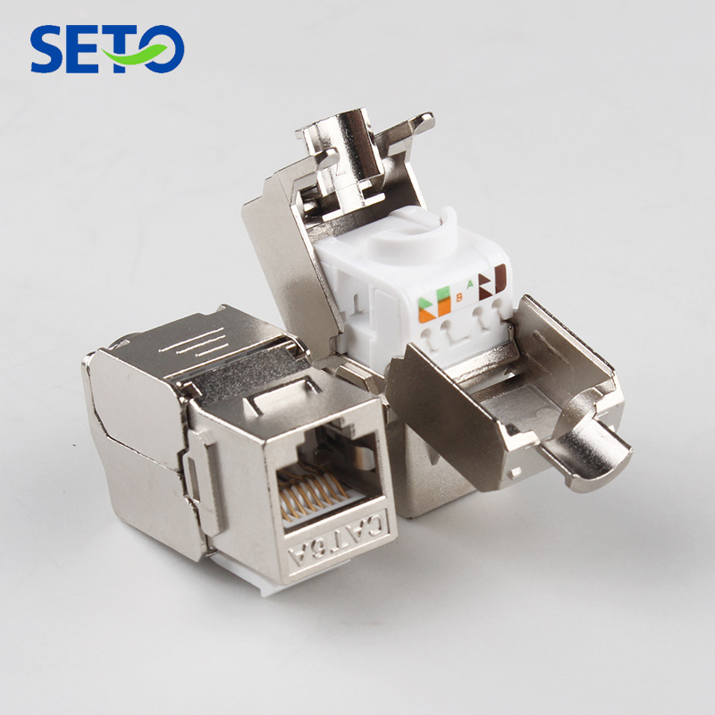 Customized Wholesale Stable Transmission Cat6a Rj45 8p8c Socket Keystone Rj45 Toolless Keystone Jack Cat6