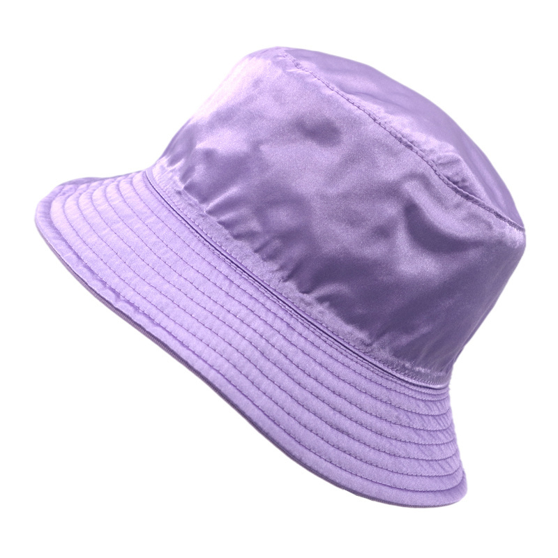 Women Fashion Designer Custom Cotton Twill Summer Beach Fisherman Reversible Polyester Satin Lined Bucket Hat with Silky Lining