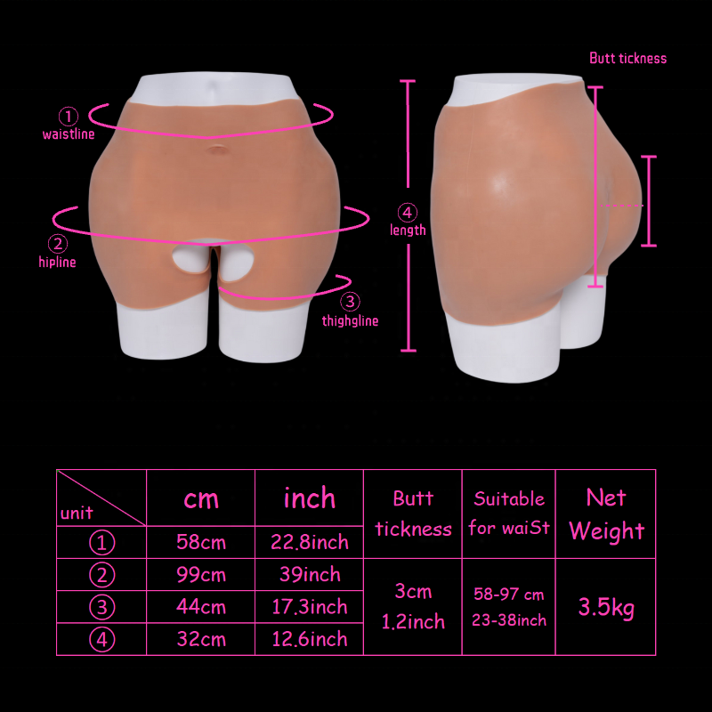 New Arrival Sexy Woman butt pads silicone butt shapers underwear accessories silicone padded panties for crossdresser