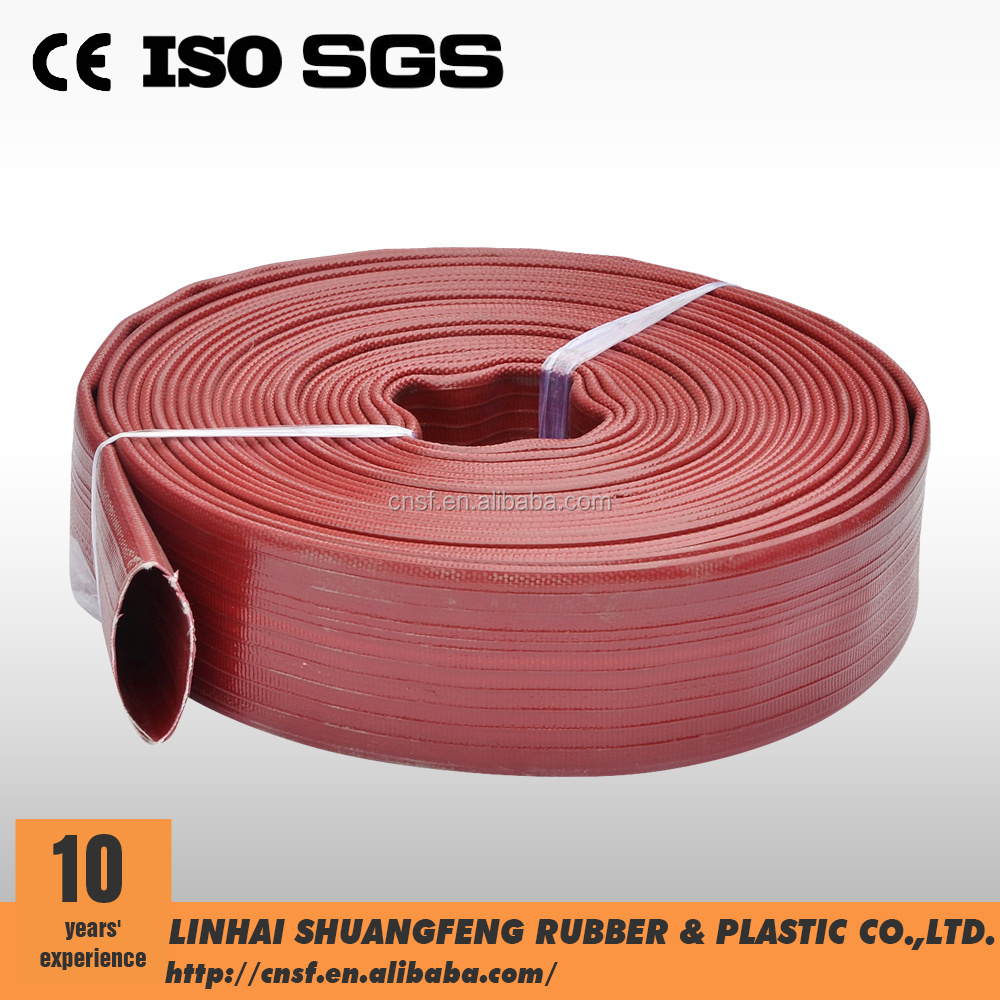 Red Heavy Duty Nitrile Rubber Covered Fire Hose/Pvc Layflat Hose/Pvc Flexible Hose