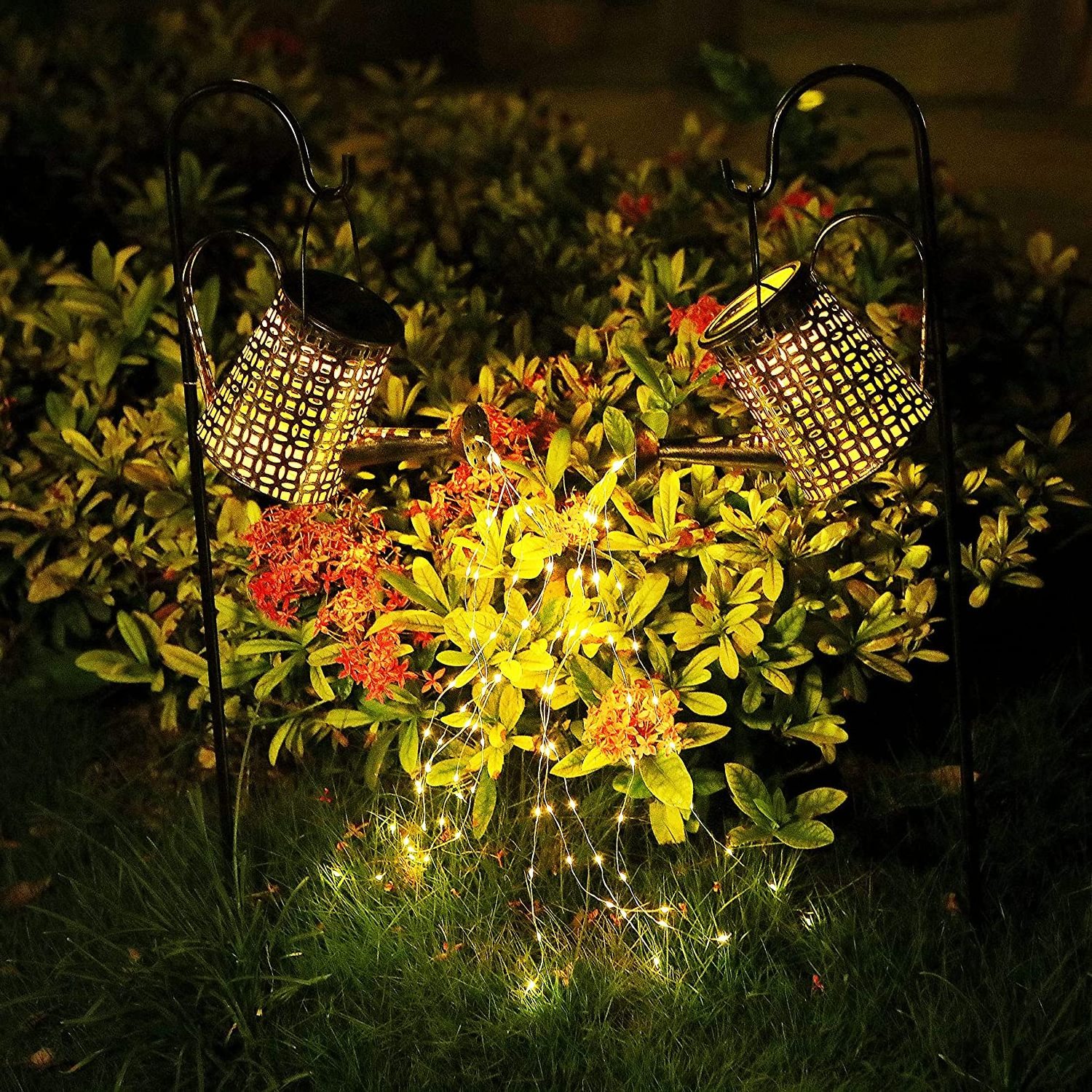 Solar Watering Can Lights Outdoor Garden Decoration Waterproof Waterfall Lights Gift for Mom Grandmom