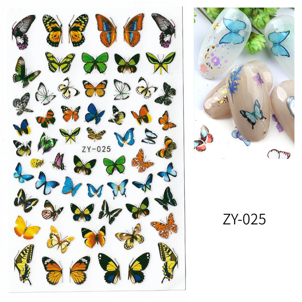 Fast Shipping 3D Nail Art Butterflies Stickers for Manicure Decoration Water Proof Self Adhesive Butterfly Nail Art Decals