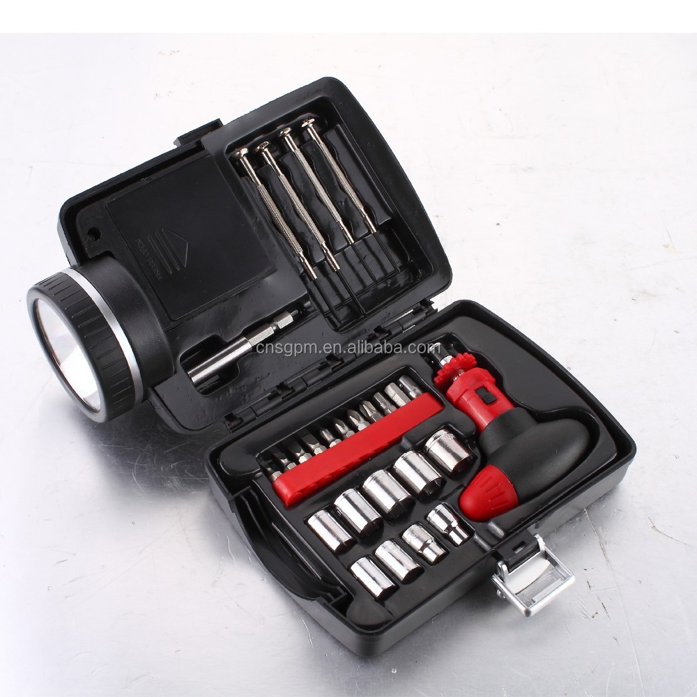 Free Samples Hand Tools 26Pcs Emergency Flashlight Household Tool Set