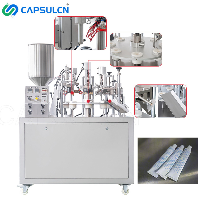 Customized Semi Automatic Rotary Table Hand Cream Cosmetics Ointment Tube Filler Soft Plastic Tube Filling Sealing Machine